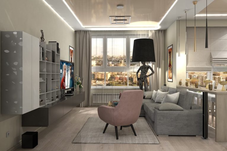 Дизайн интерьера двухкомнатной квартиры 60 м2