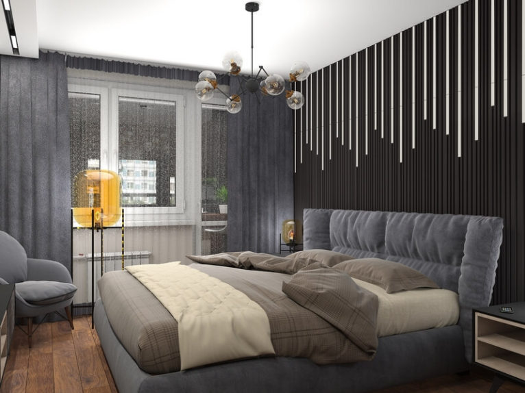 Дизайн интерьера спальни в стиле лофт